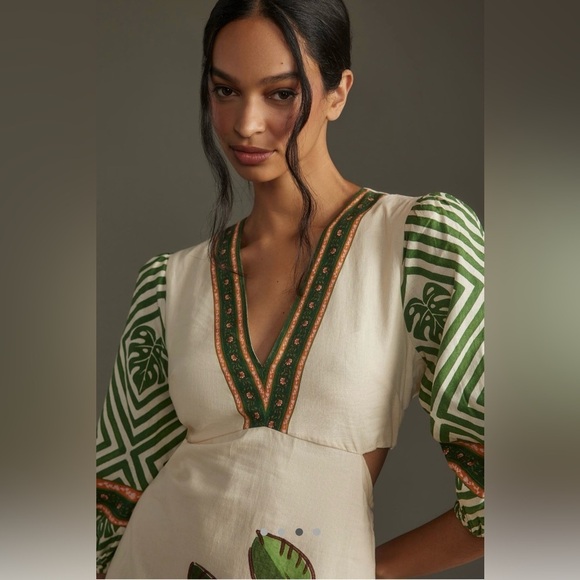 Farm Rio x Anthropologie Palm V-Neck Midi Dress - Picture 3 of 10